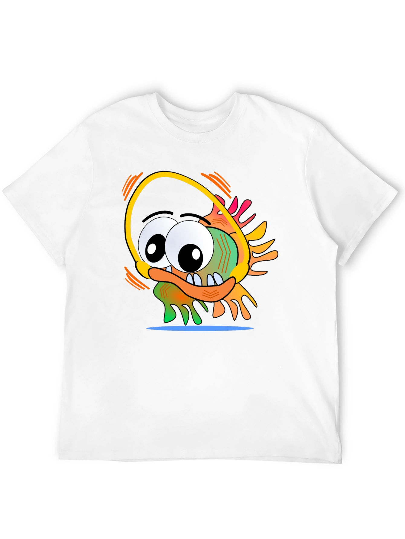 Fun Cartoon Character Graphic Black T-Shirt
