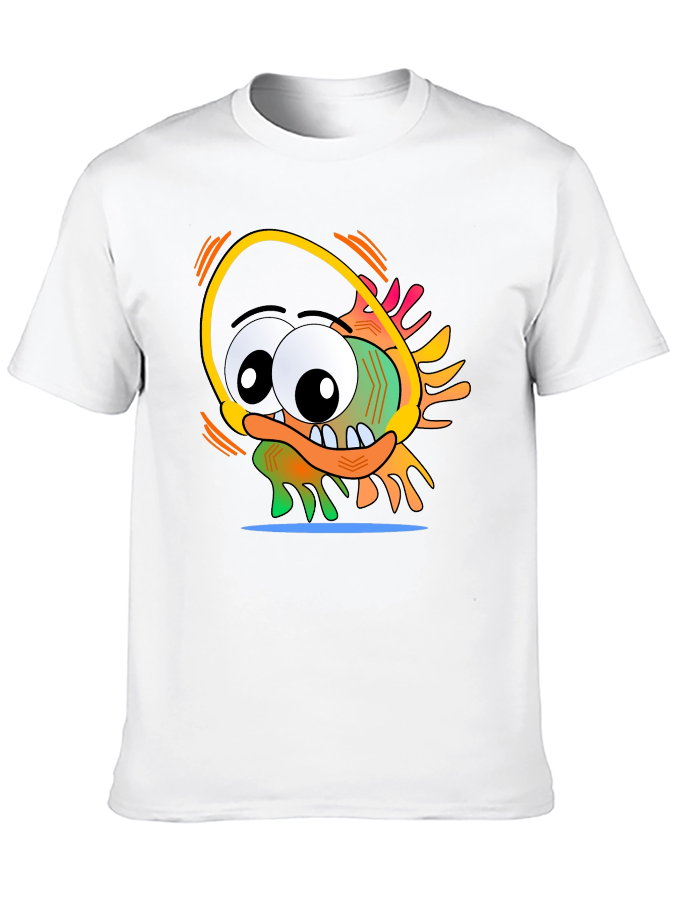 Fun Cartoon Character Graphic Black T-Shirt