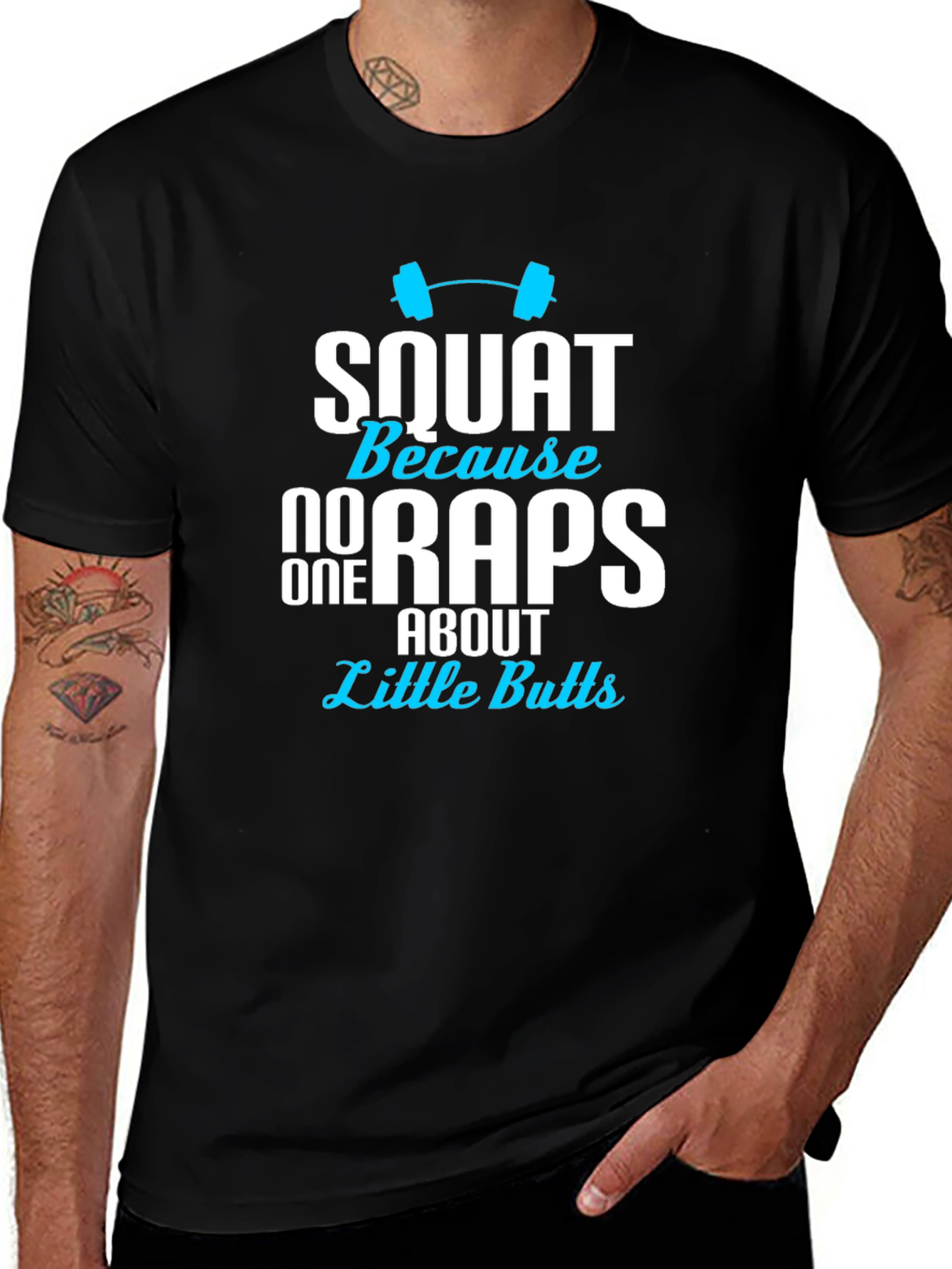 Squat Little Butts Graphic Tee - Mens Black T-Shirt