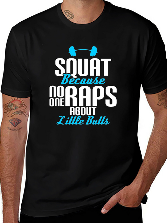 Squat Little Butts Graphic Tee - Mens Black T-Shirt