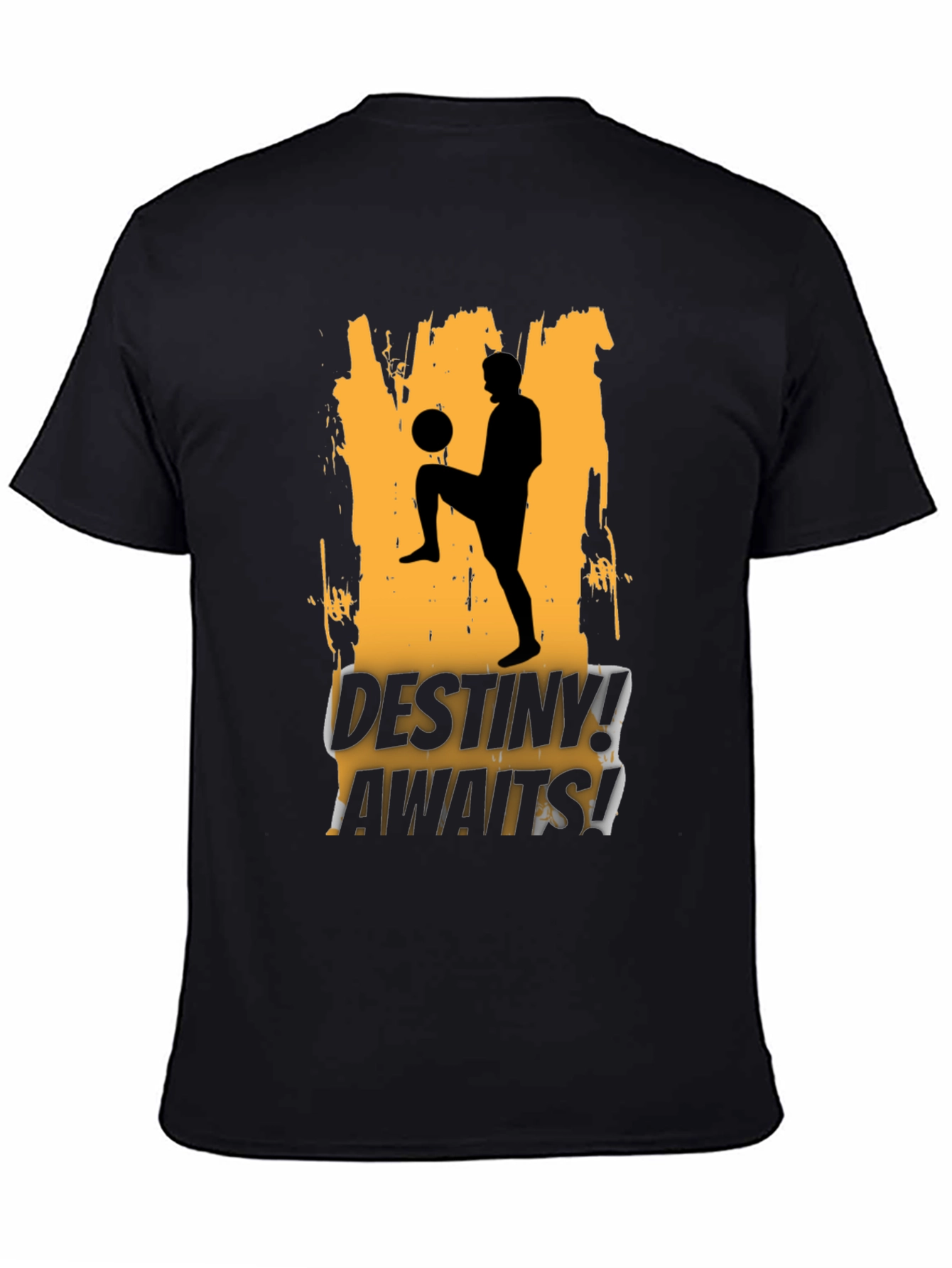 Destiny Awaits Soccer Graphic Black T-Shirt