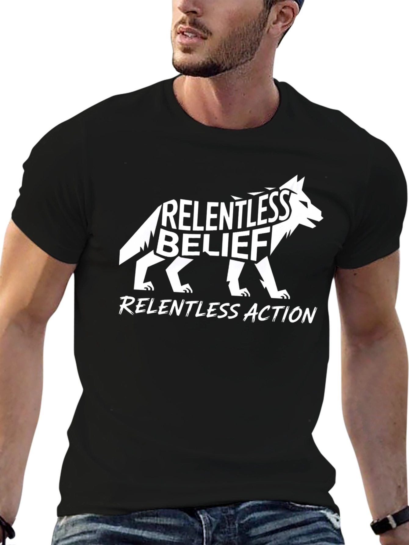Relentless Belief Action Black Graphic Tee
