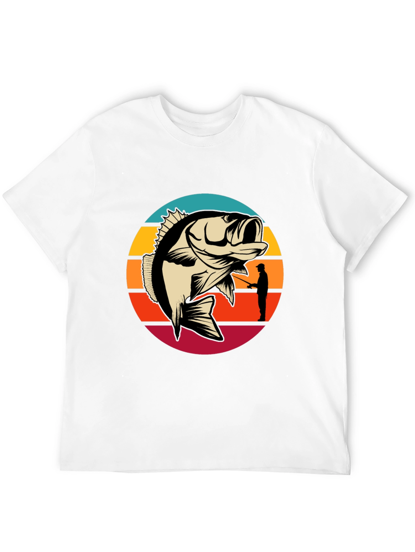 Fishing T-Shirt - Bass Silhouette Sunset Graphic Tee