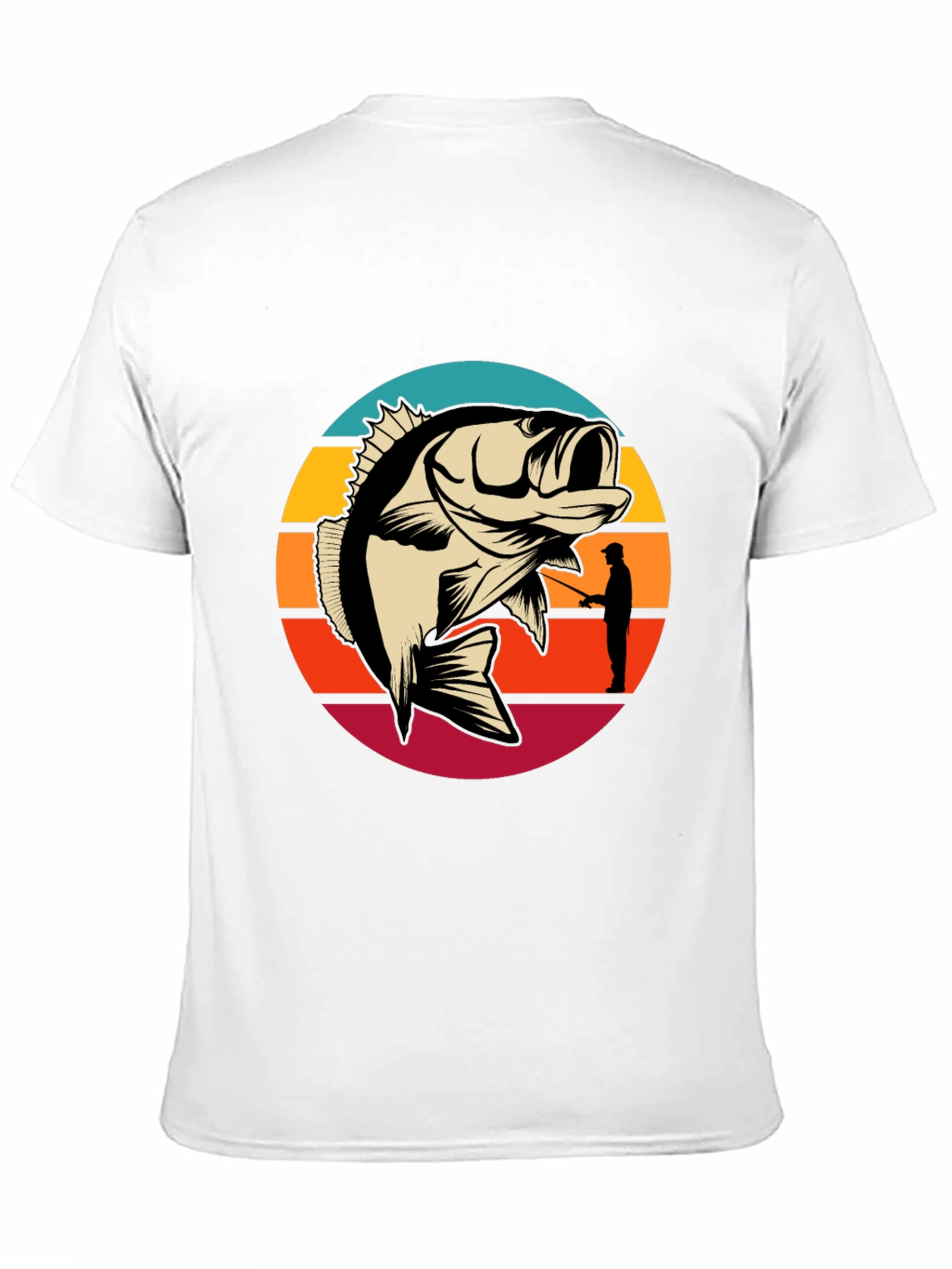 Fishing T-Shirt - Bass Silhouette Sunset Graphic Tee