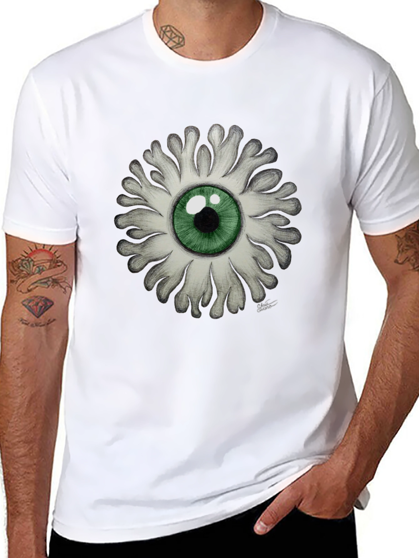 Eye See You - Graphic Print Black T-Shirt