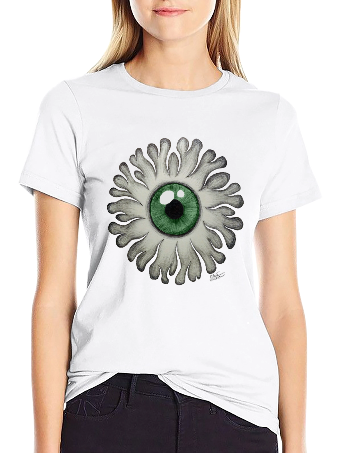 Eye See You - Graphic Print Black T-Shirt