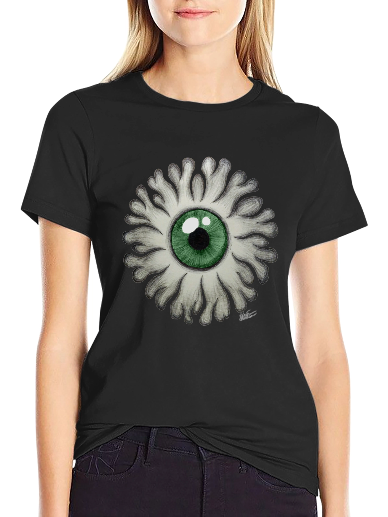 Eye See You - Graphic Print Black T-Shirt