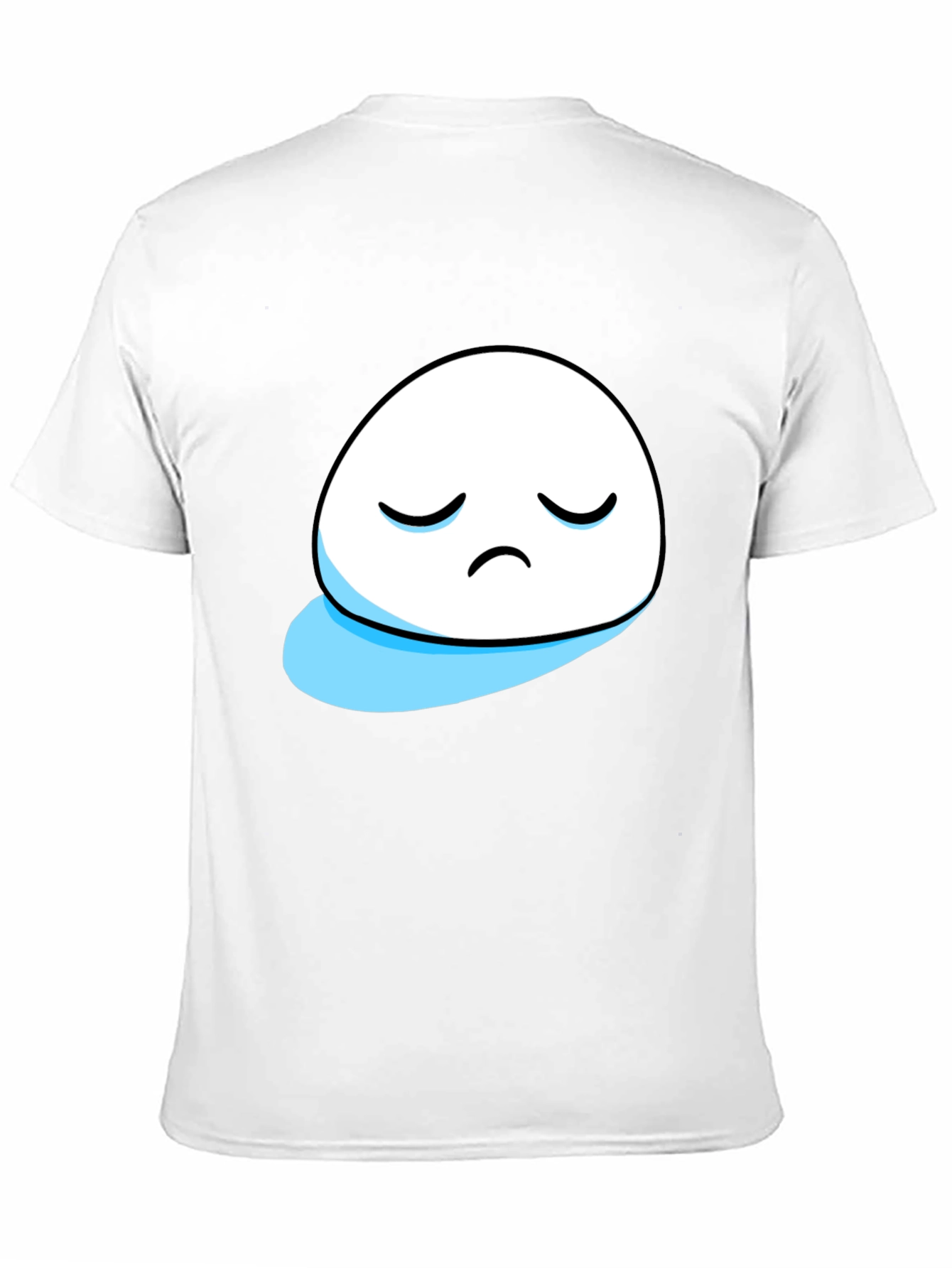Sad Blob Graphic Tee - Black Cotton T-Shirt