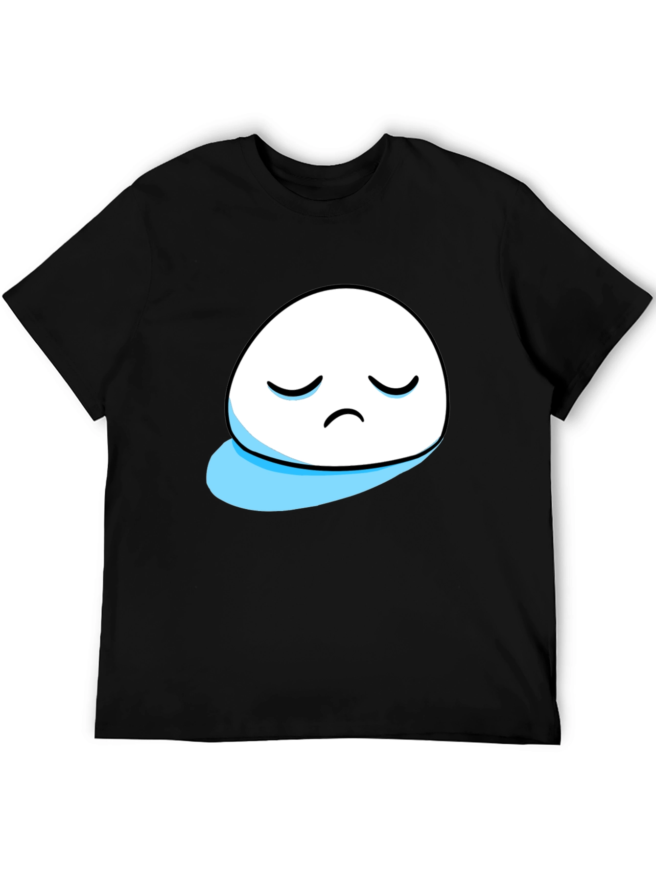 Sad Blob Graphic Tee - Black Cotton T-Shirt