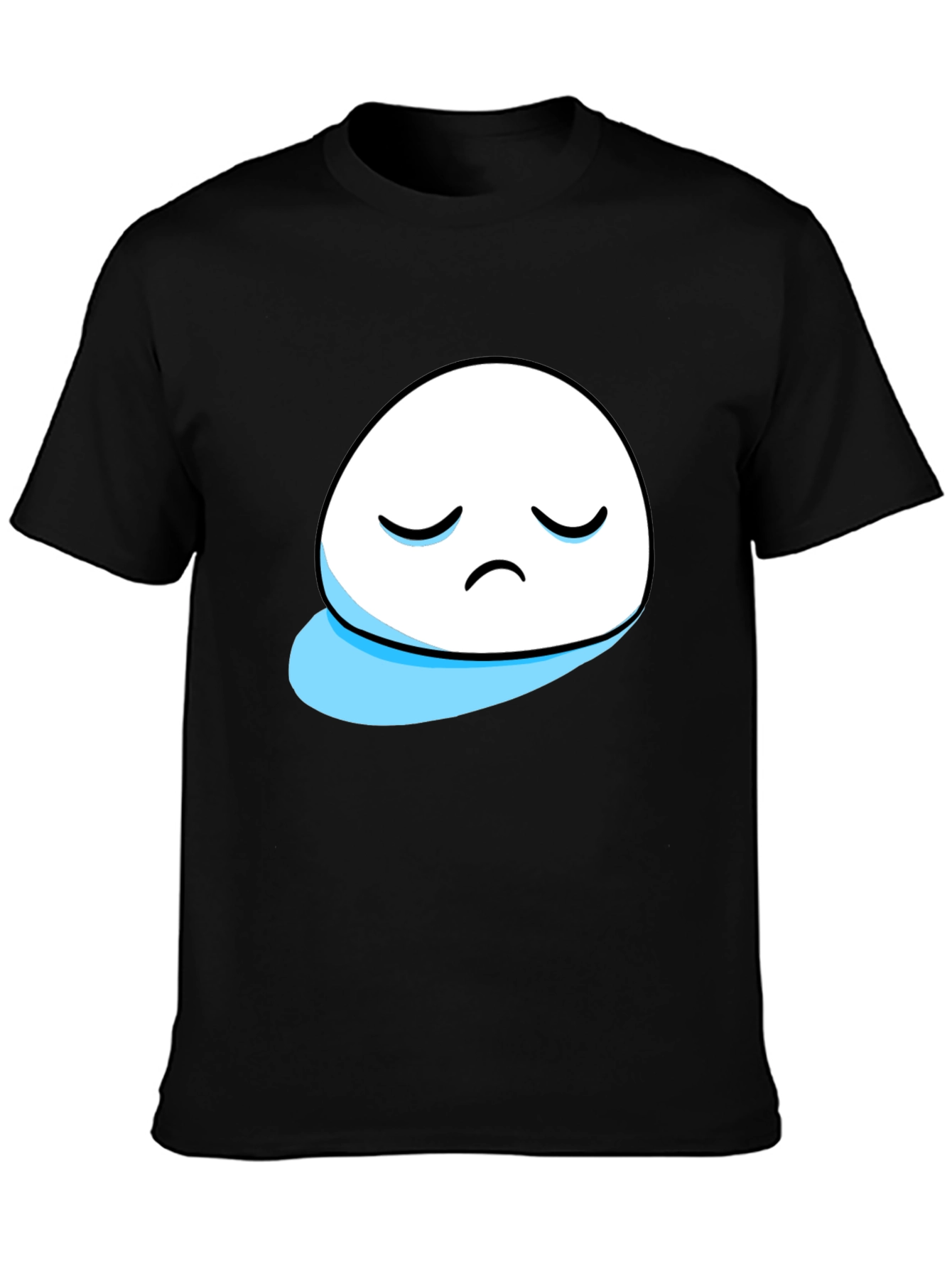 Sad Blob Graphic Tee - Black Cotton T-Shirt