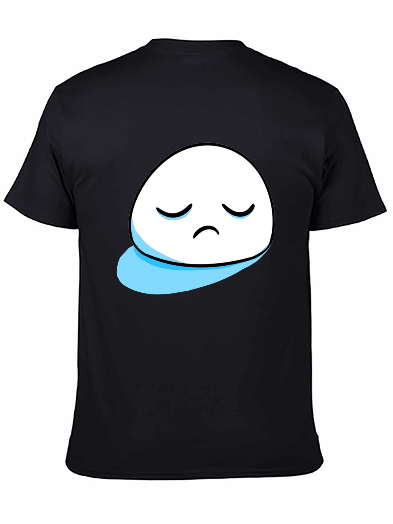 Sad Blob Graphic Tee - Black Cotton T-Shirt