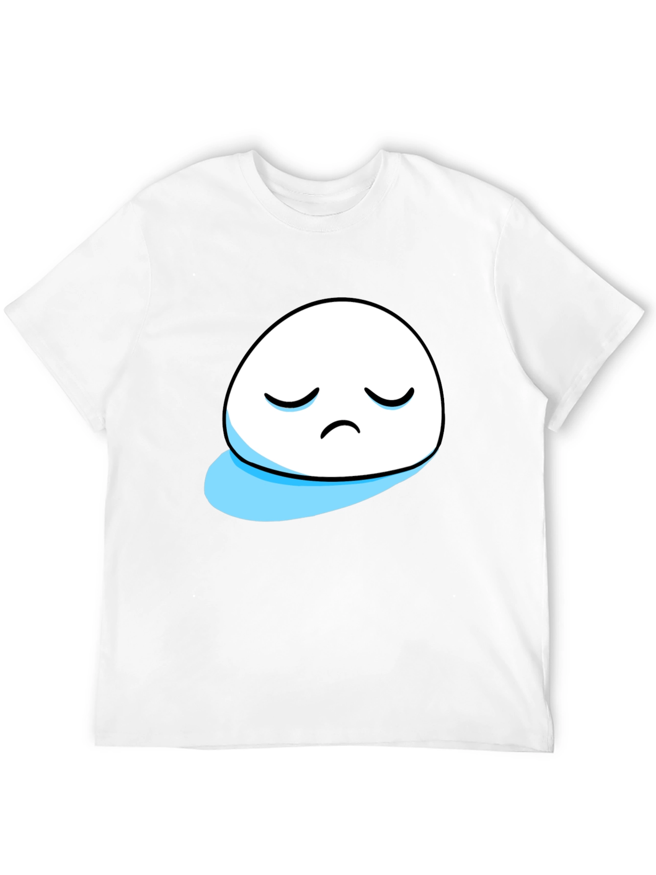 Sad Blob Graphic Tee - Black Cotton T-Shirt