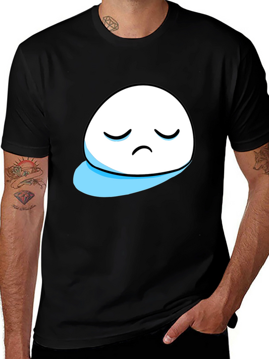 Sad Blob Graphic Tee - Black Cotton T-Shirt