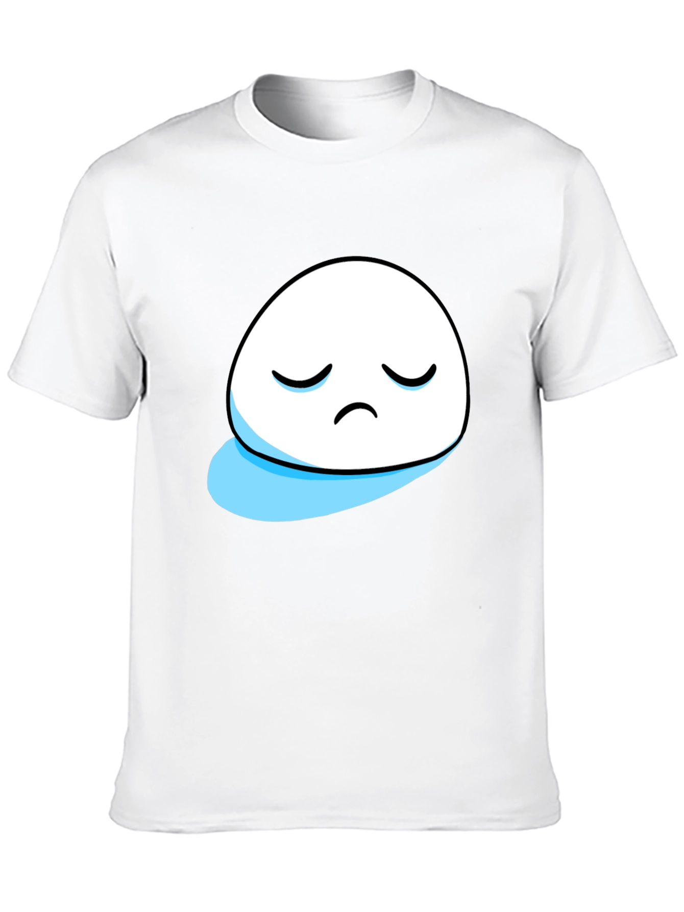 Sad Blob Graphic Tee - Black Cotton T-Shirt