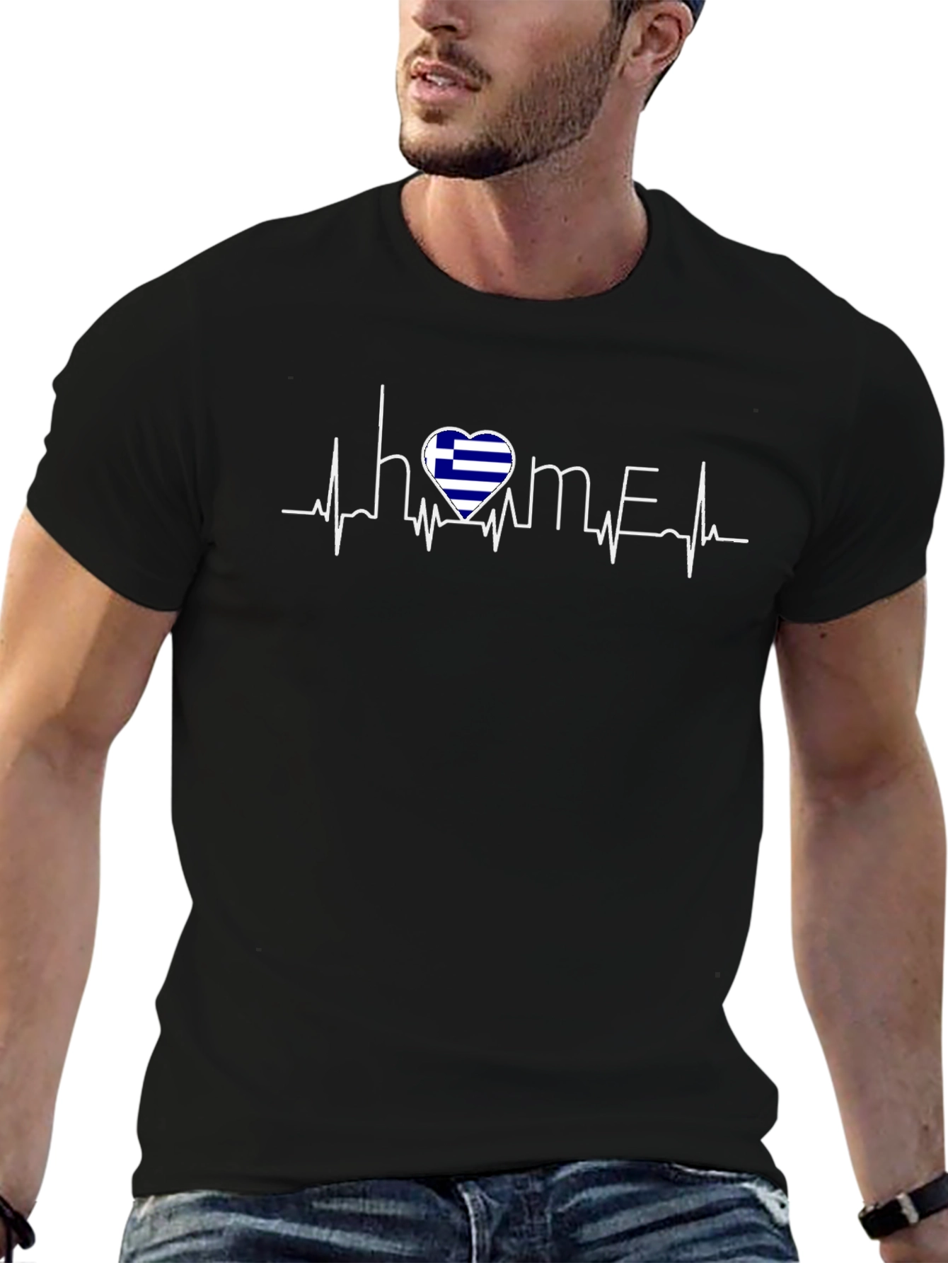 Greece Heartbeat Home T-Shirt