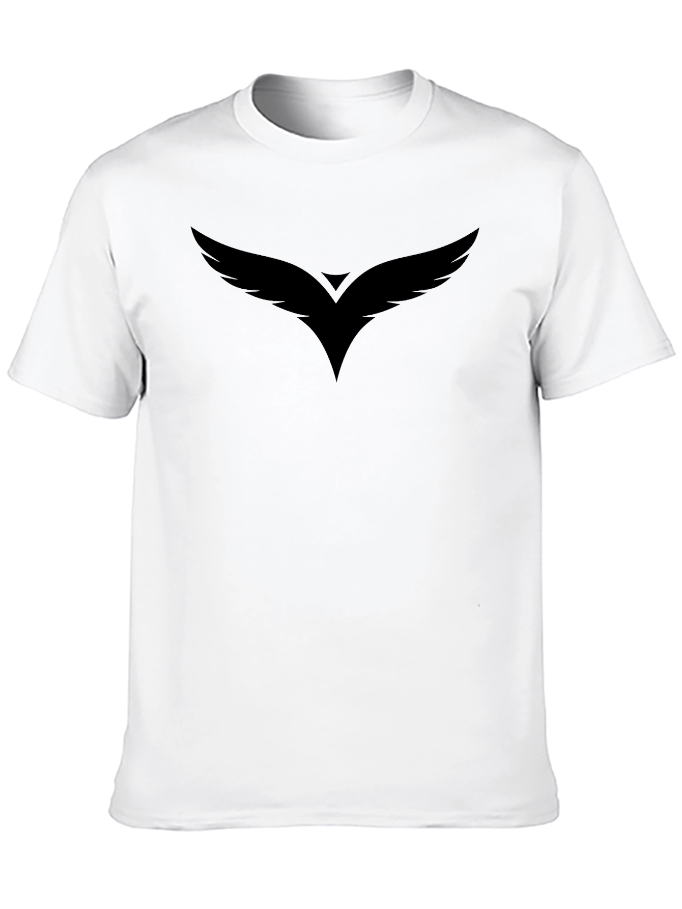 Mens Black Graphic Tee - Winged Design
