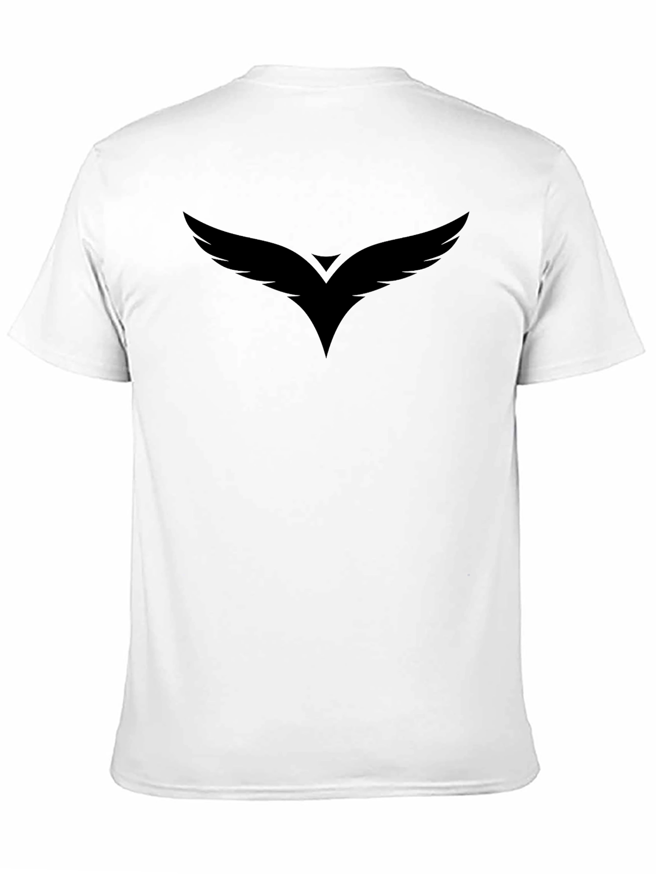 Mens Black Graphic Tee - Winged Design