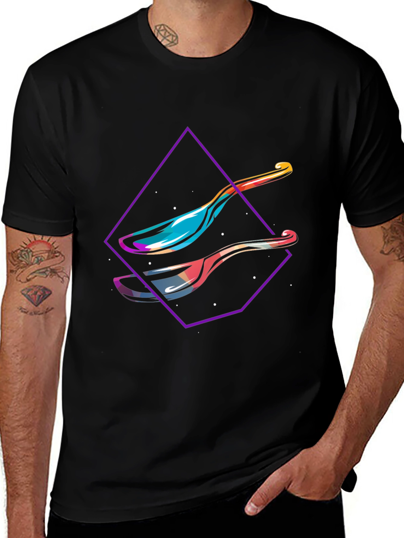 Modern Spoon Graphic Tee - Abstract Design Shirt