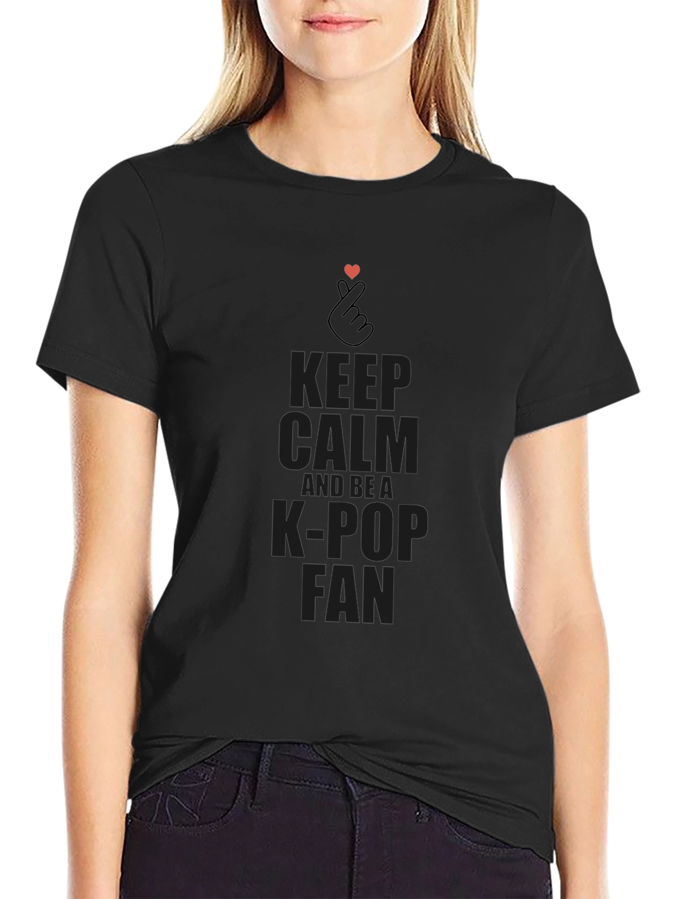 Keep Calm K-Pop Fan Black T-Shirt