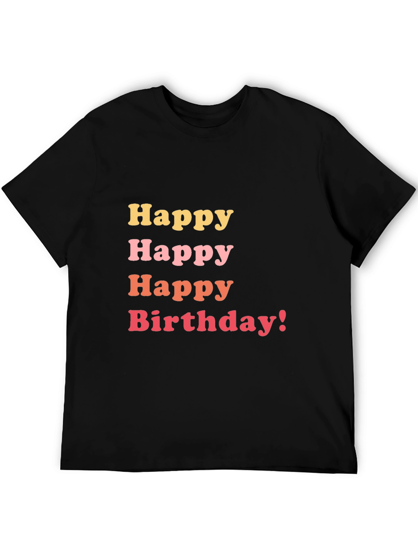 Happy Birthday Graphic Tee - Black Cotton T-Shirt