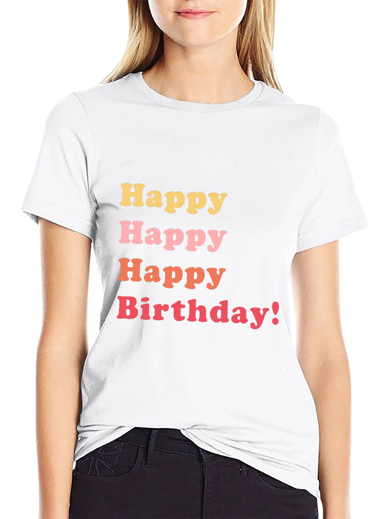 Happy Birthday Graphic Tee - Black Cotton T-Shirt
