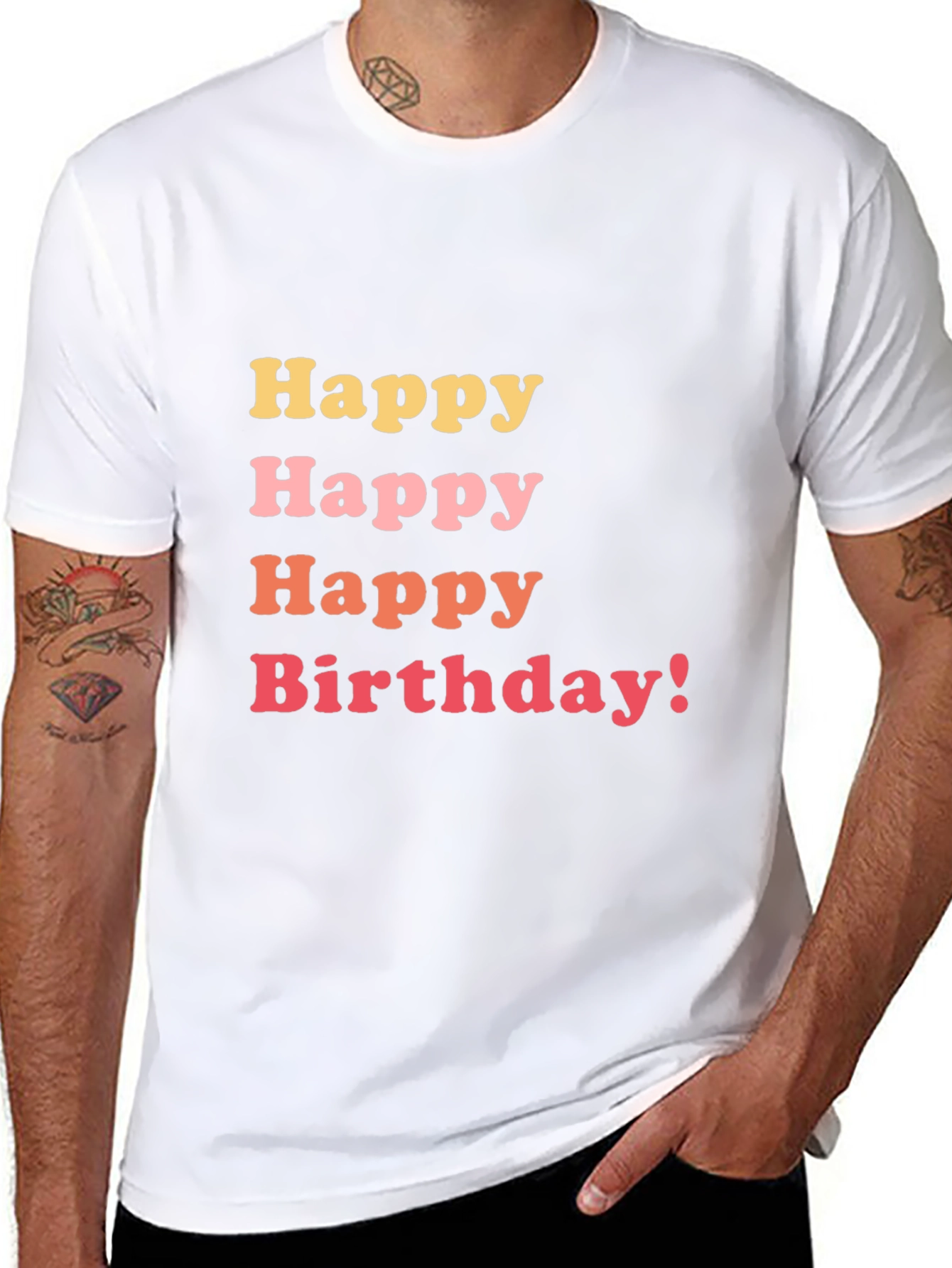 Happy Birthday Graphic Tee - Black Cotton T-Shirt