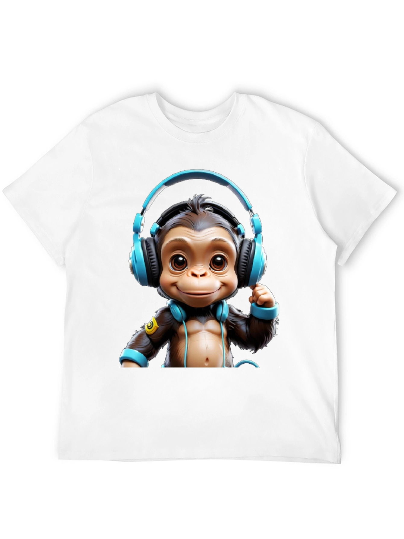 Monkey DJ Graphic Tee - Black Cotton Blend