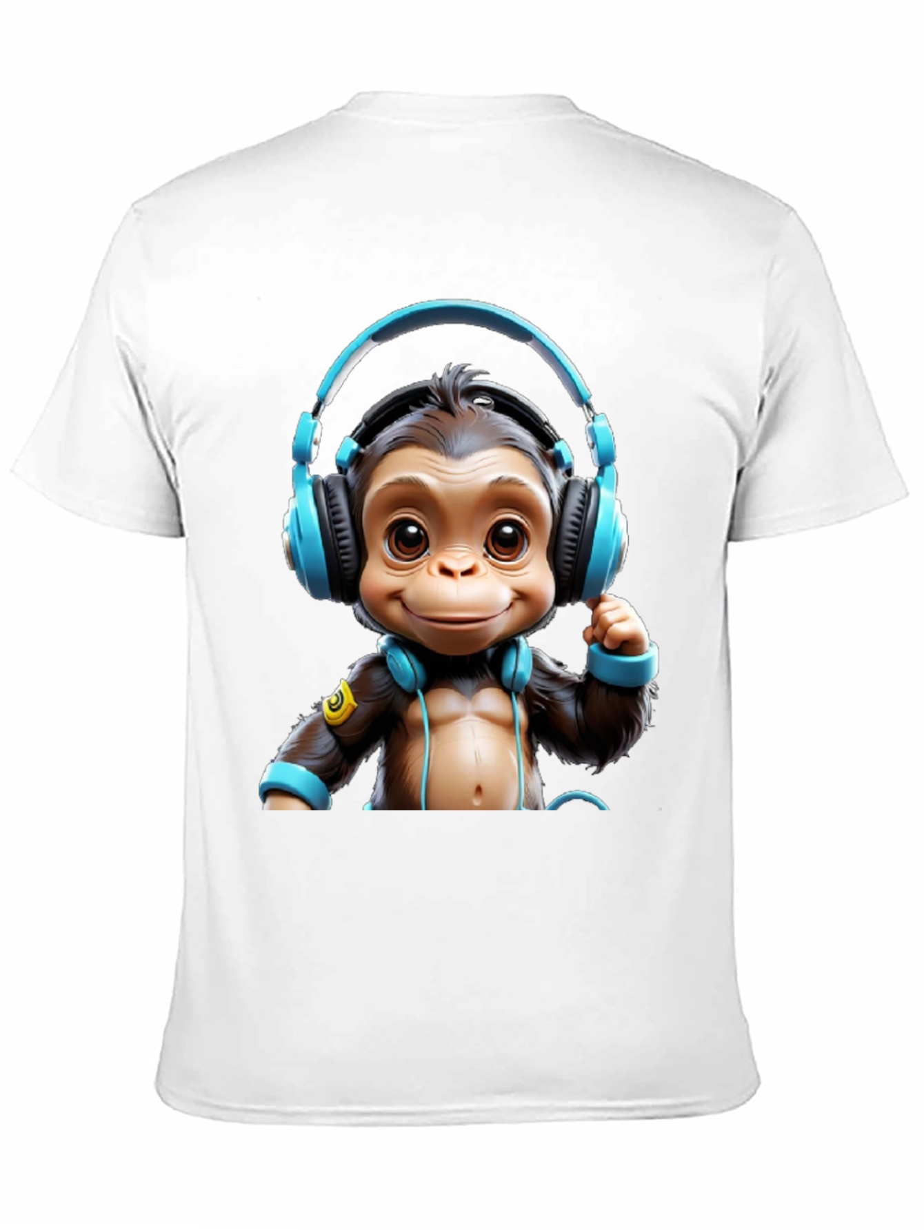 Monkey DJ Graphic Tee - Black Cotton Blend