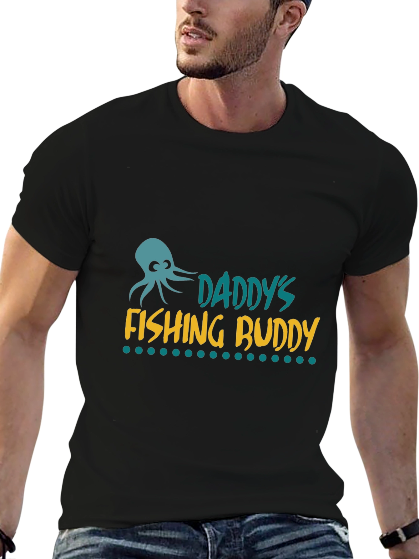 Daddys Fishing Buddy Graphic Tee - Black