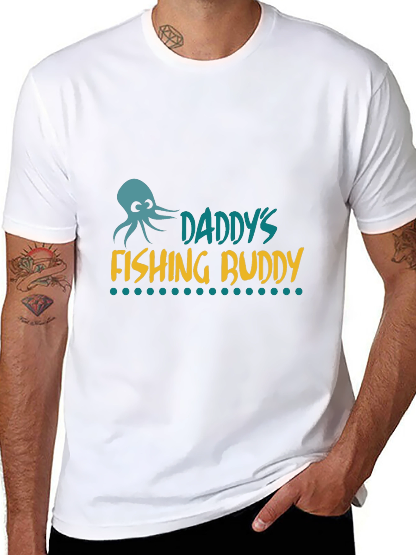 Daddys Fishing Buddy Graphic Tee - Black