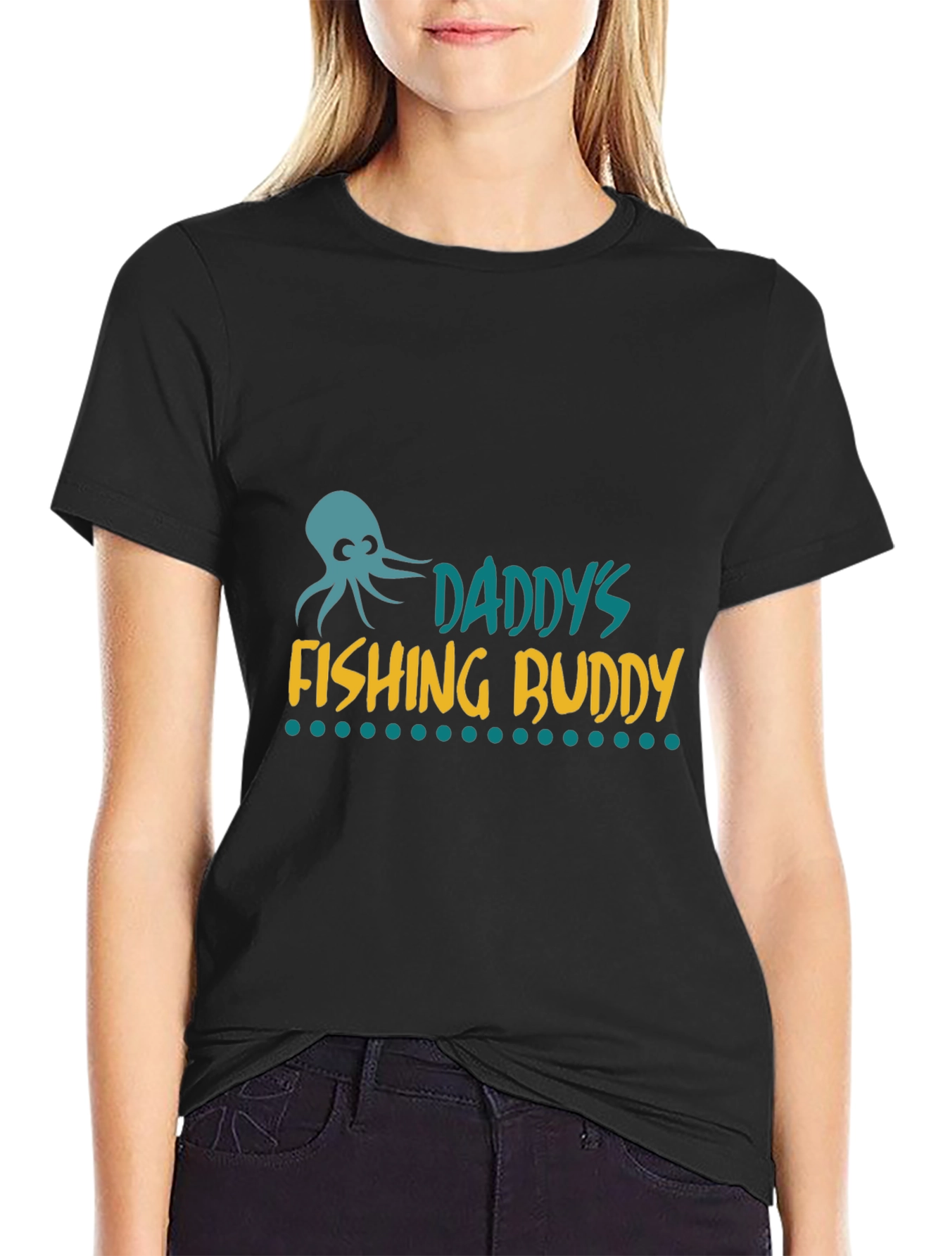 Daddys Fishing Buddy Graphic Tee - Black