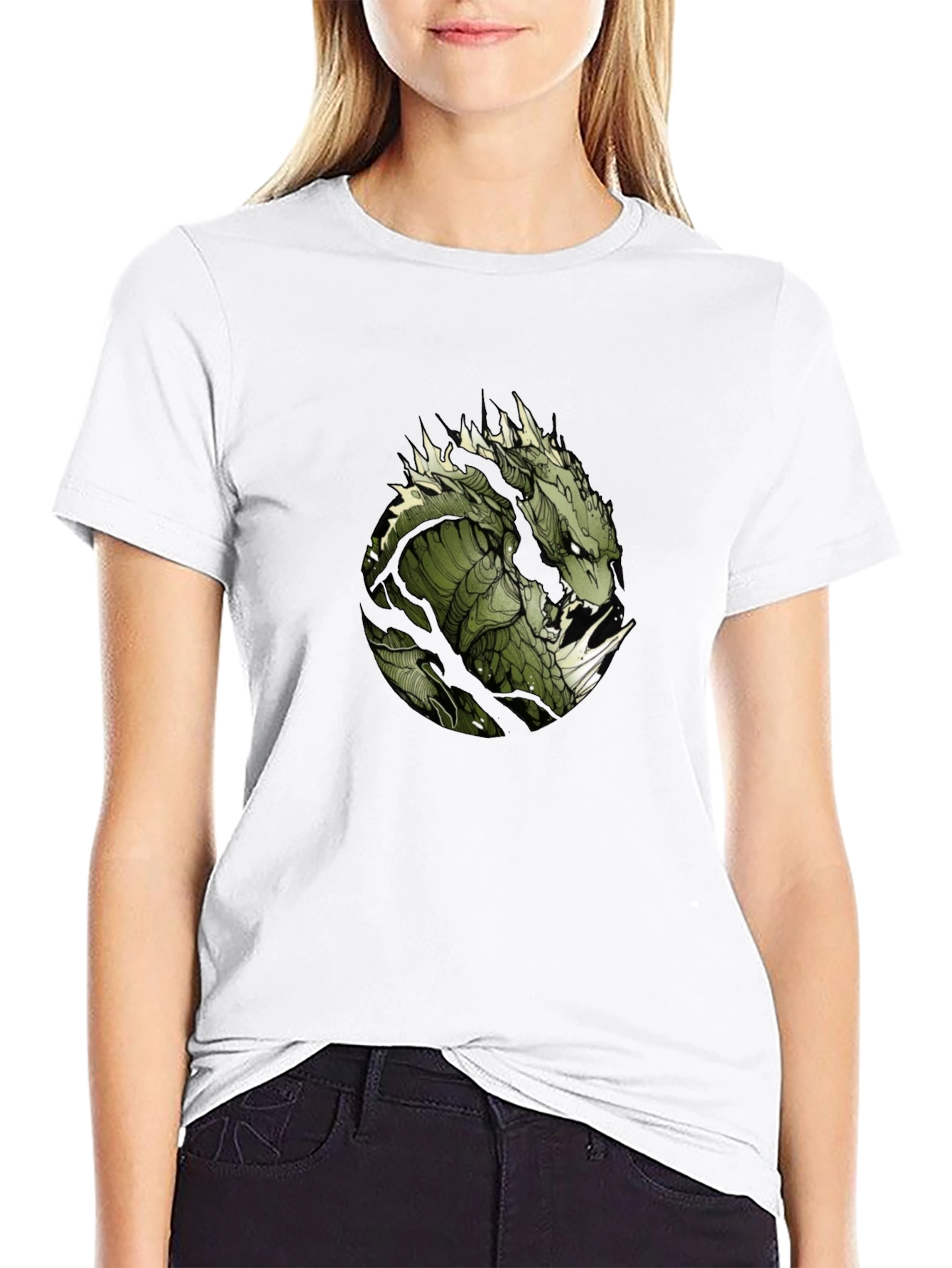 Green Dragon Graphic T-Shirt - Mens Black Tee