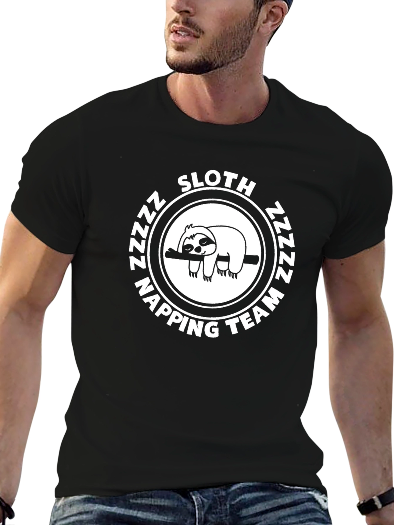 Sloth Napping Team Black T-Shirt