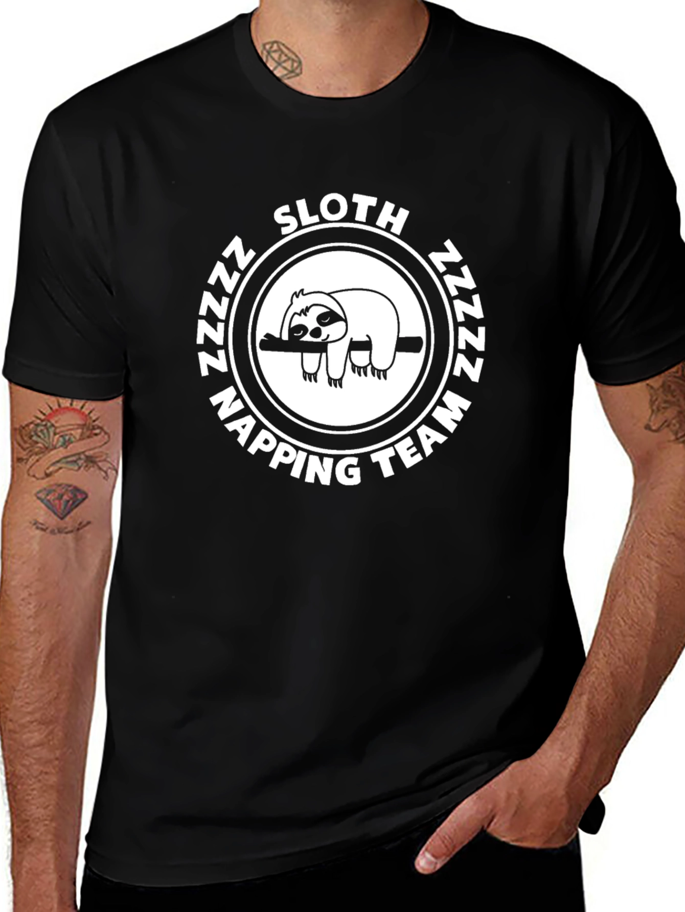 Sloth Napping Team Black T-Shirt