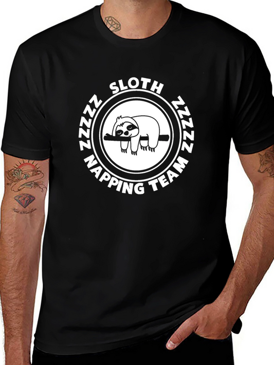 Sloth Napping Team Black T-Shirt