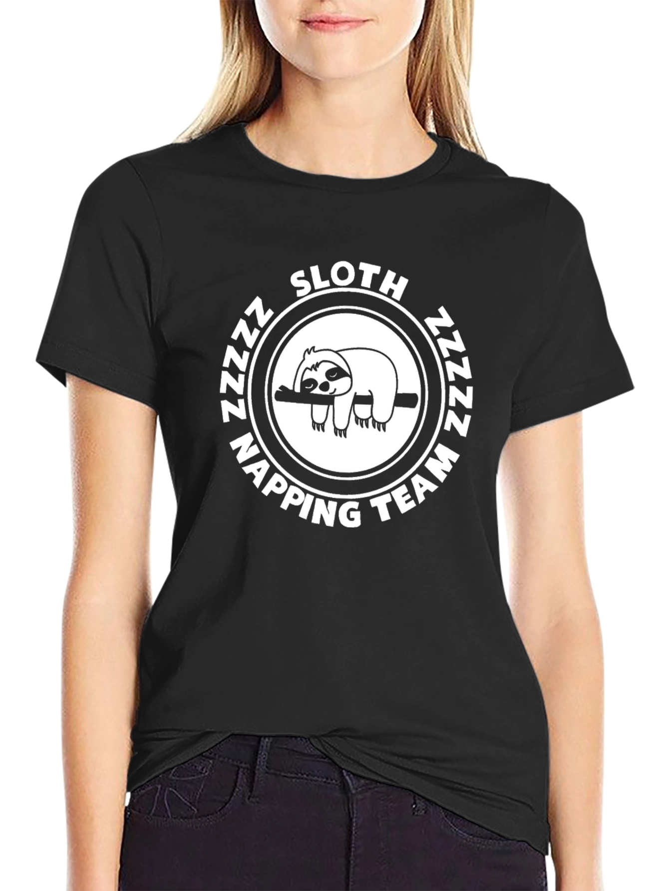 Sloth Napping Team Black T-Shirt
