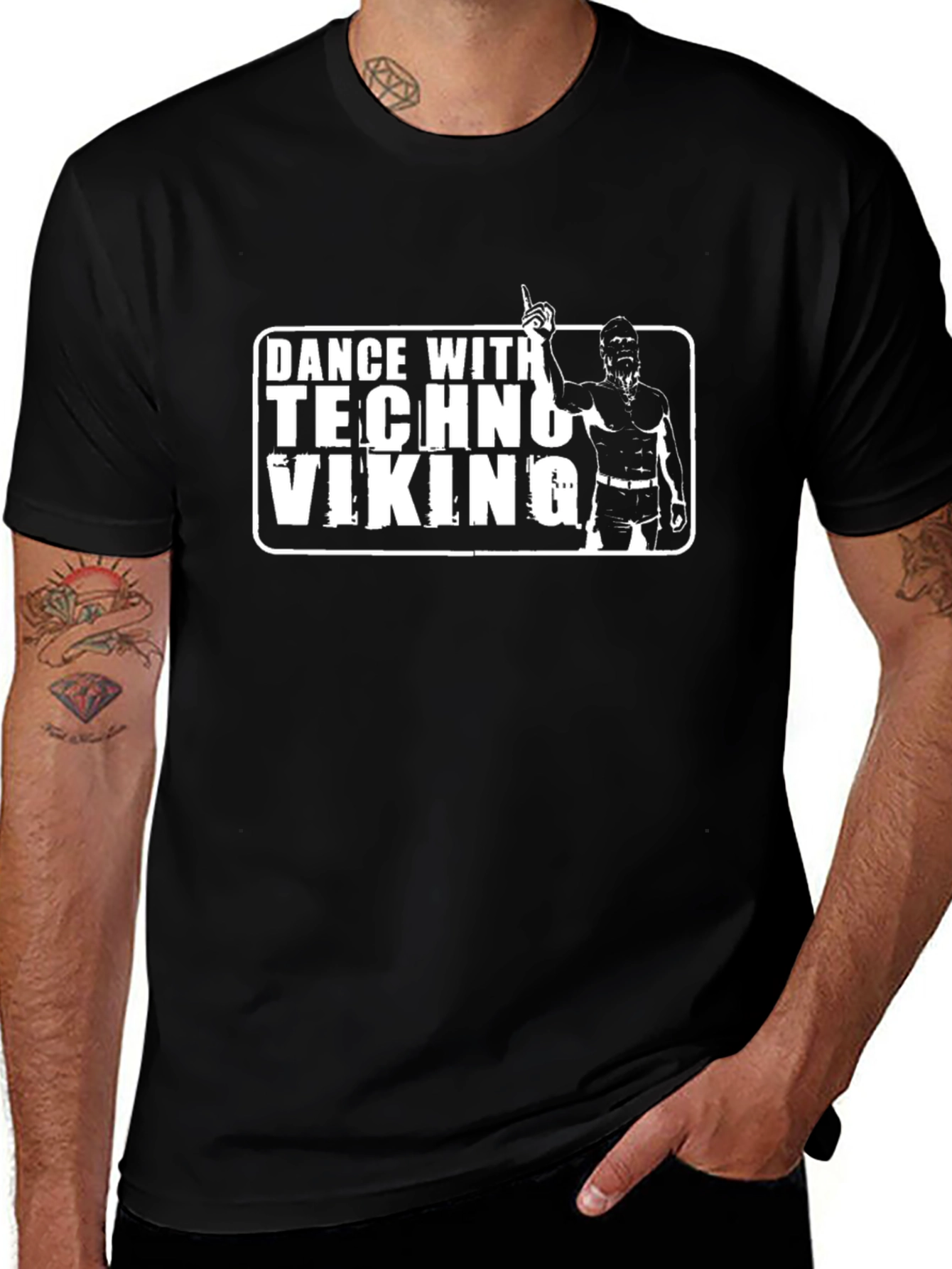 Dance With Techno Viking Black T-Shirt