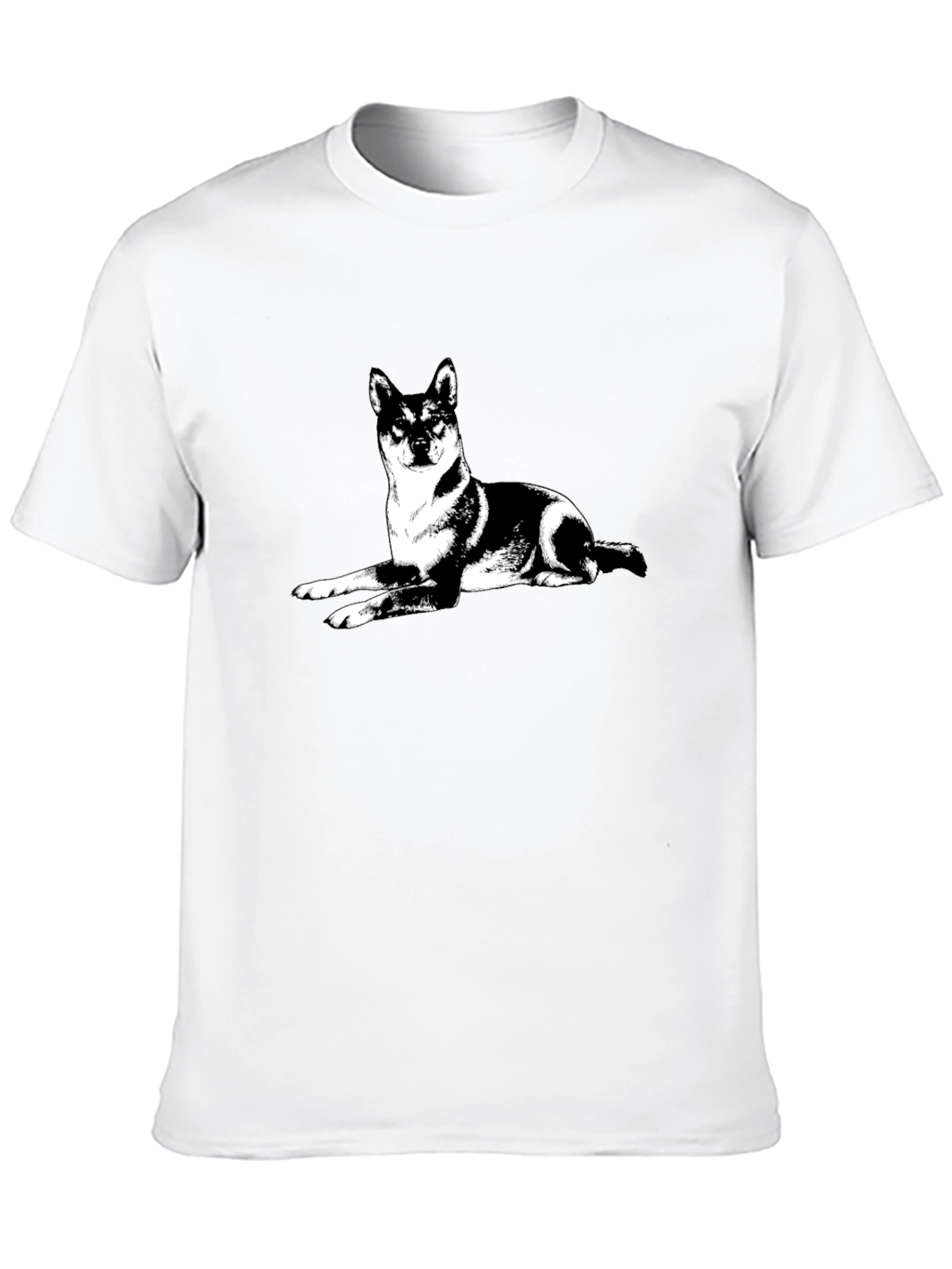Shiba Inu Dog Graphic Tee - Black Cotton T-Shirt