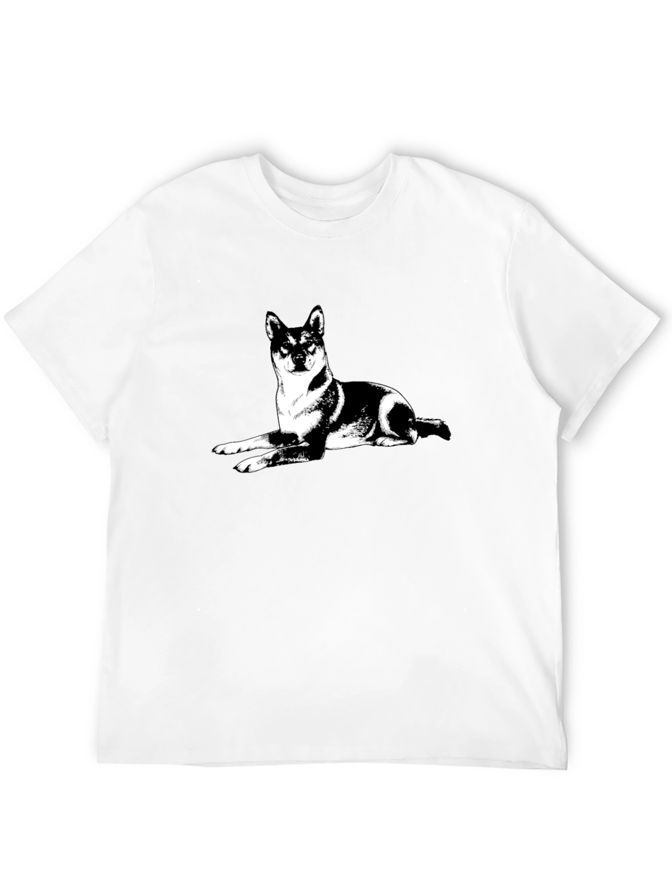 Shiba Inu Dog Graphic Tee - Black Cotton T-Shirt
