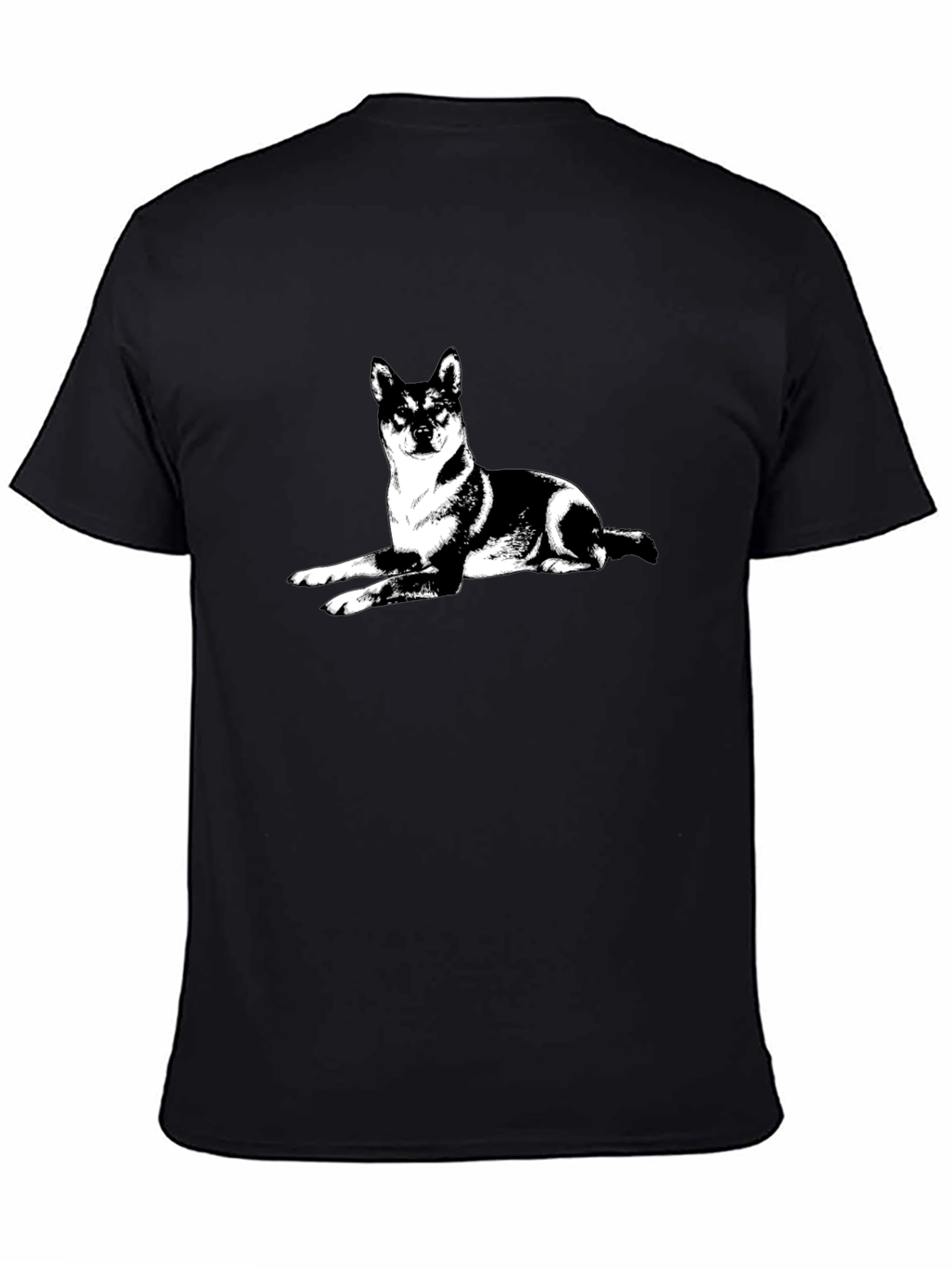 Shiba Inu Dog Graphic Tee - Black Cotton T-Shirt