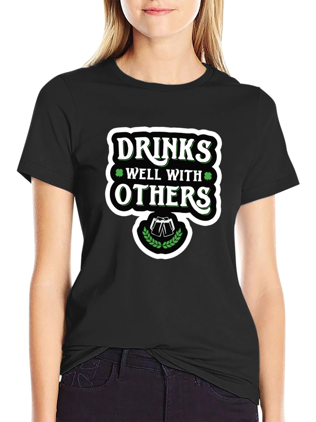 Drinks Well With Others Black Graphic Tee