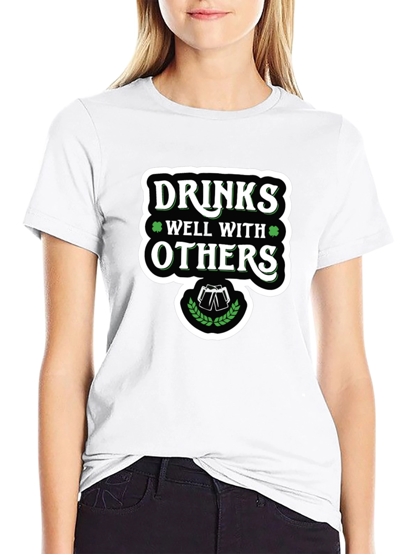 Drinks Well With Others Black Graphic Tee