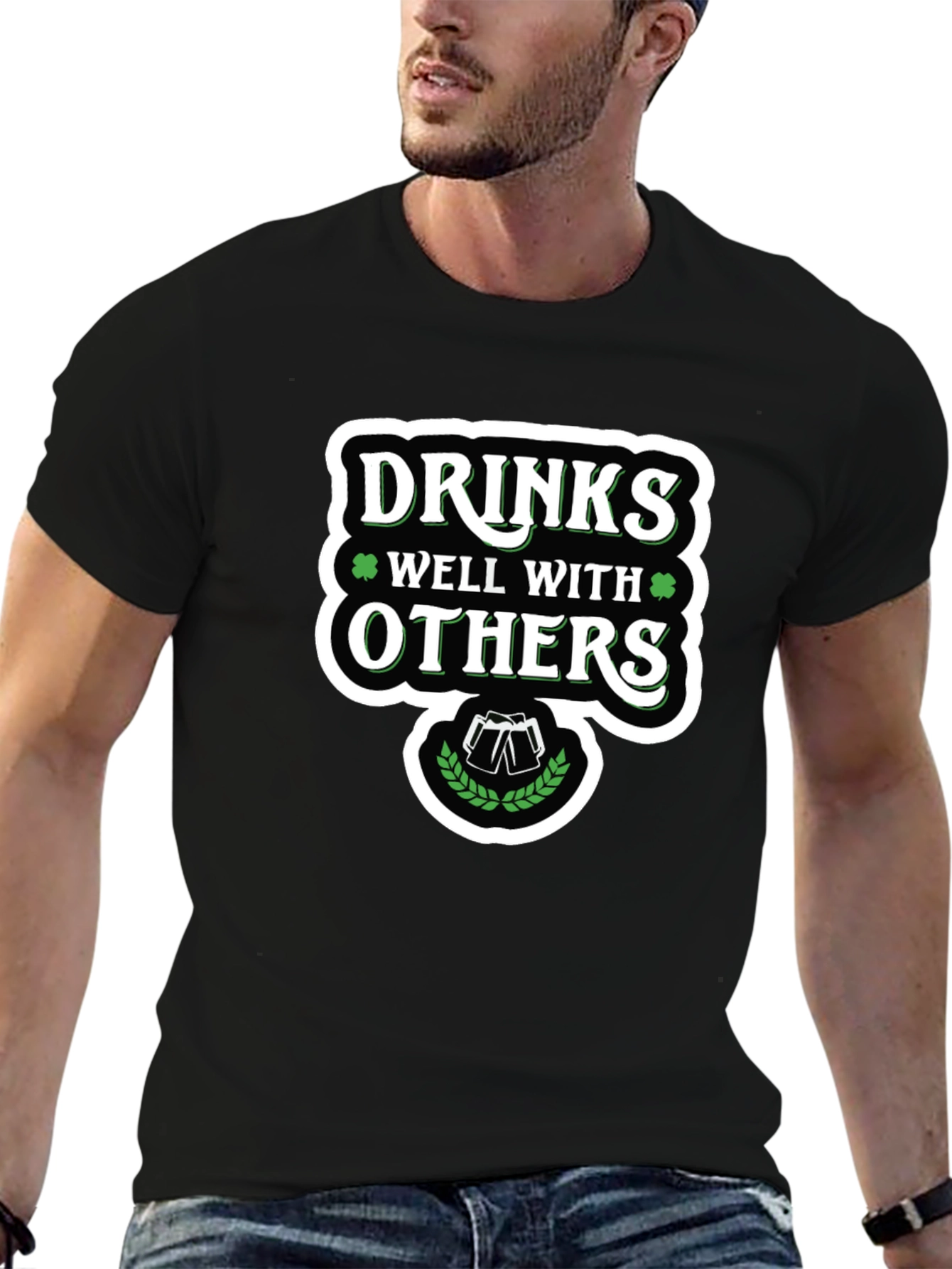 Drinks Well With Others Black Graphic Tee