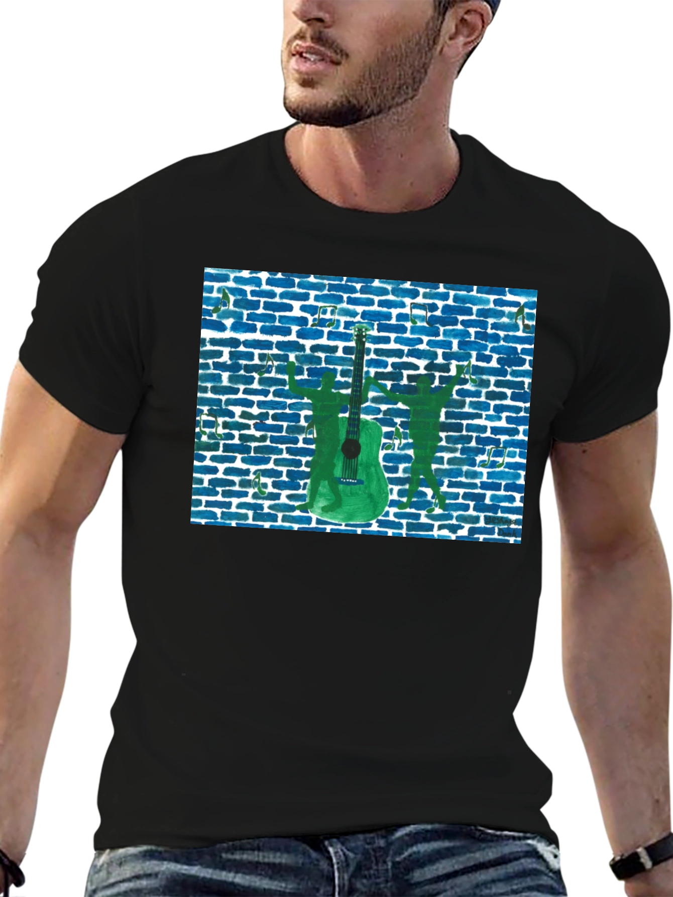 Musical Guitar Graphic T-Shirt