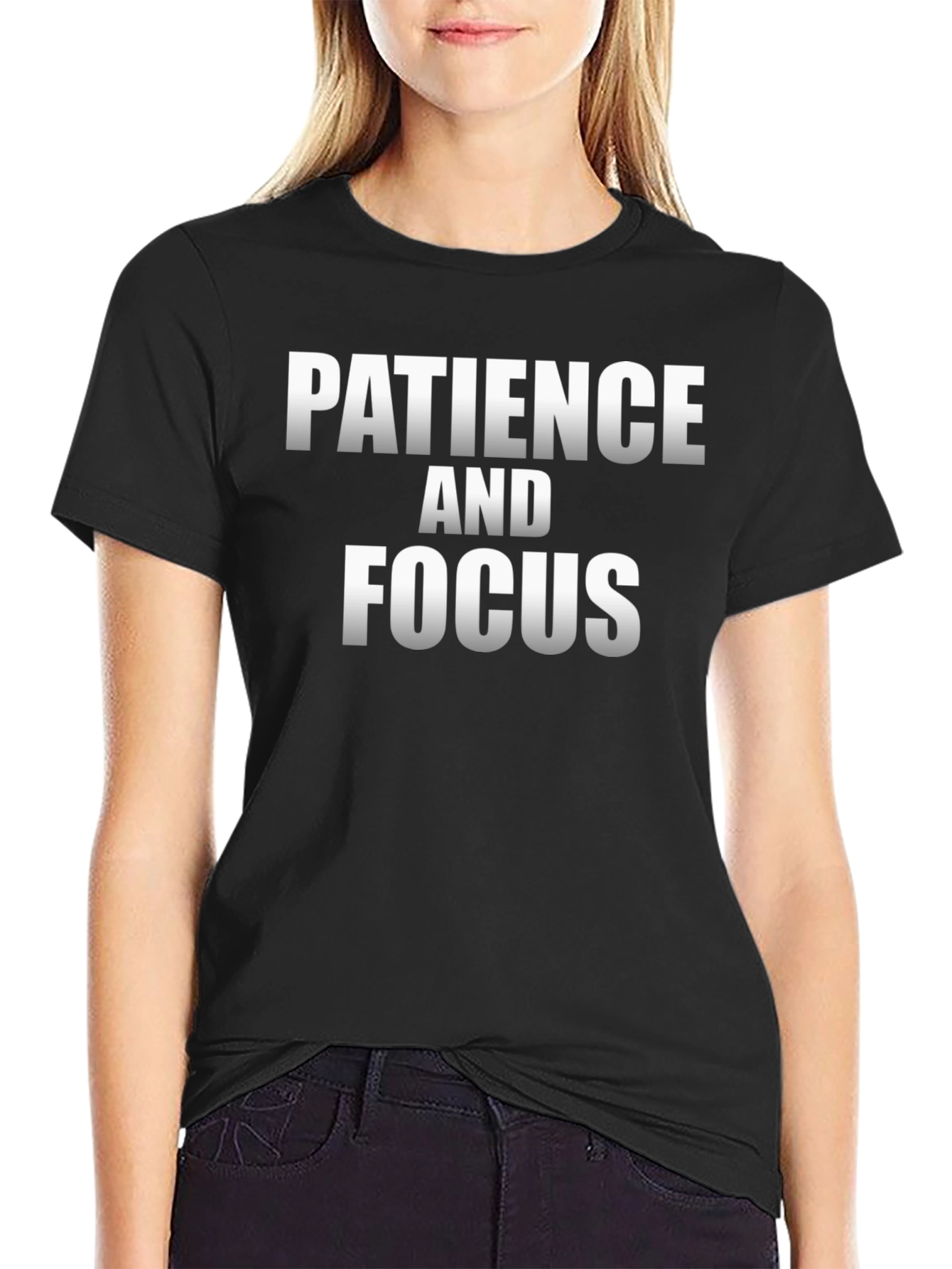 Patience and Focus Graphic T-Shirt - Motivational Black Tee