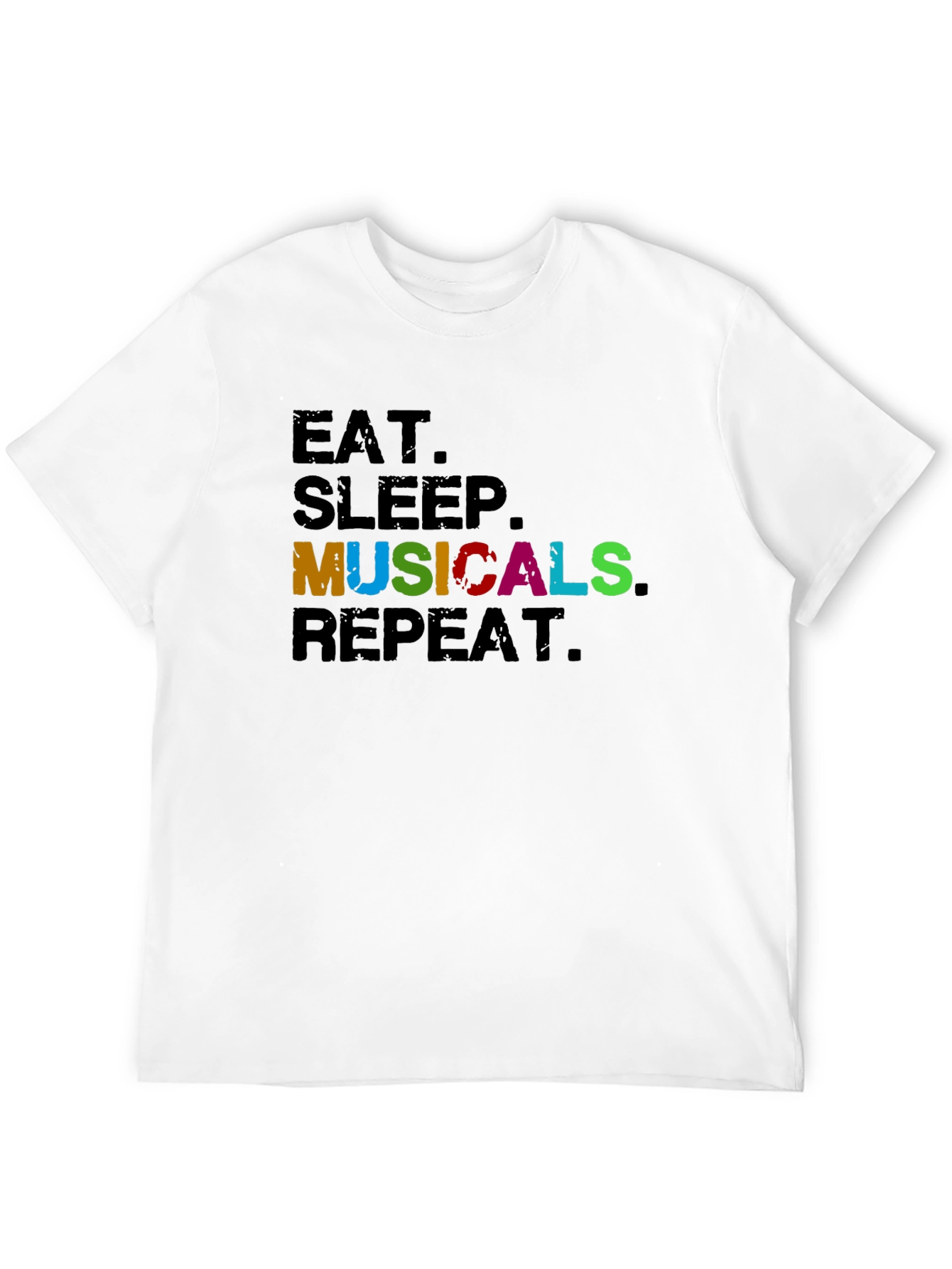 Eat Sleep Musicals Repeat Black T-Shirt