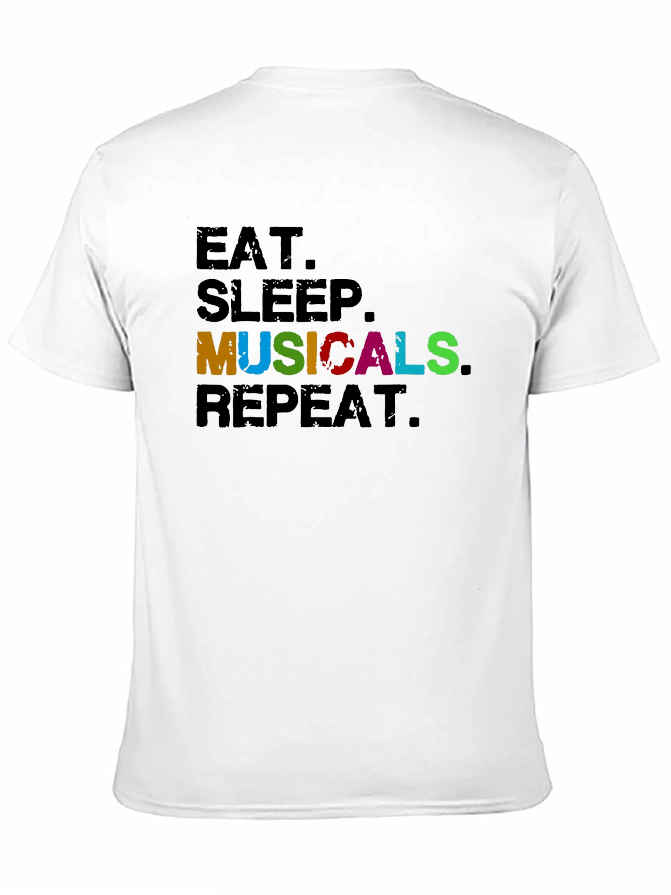 Eat Sleep Musicals Repeat Black T-Shirt