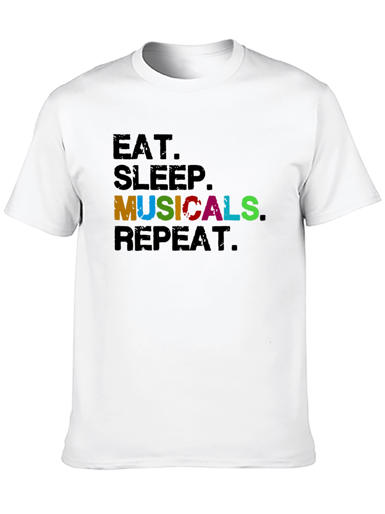 Eat Sleep Musicals Repeat Black T-Shirt
