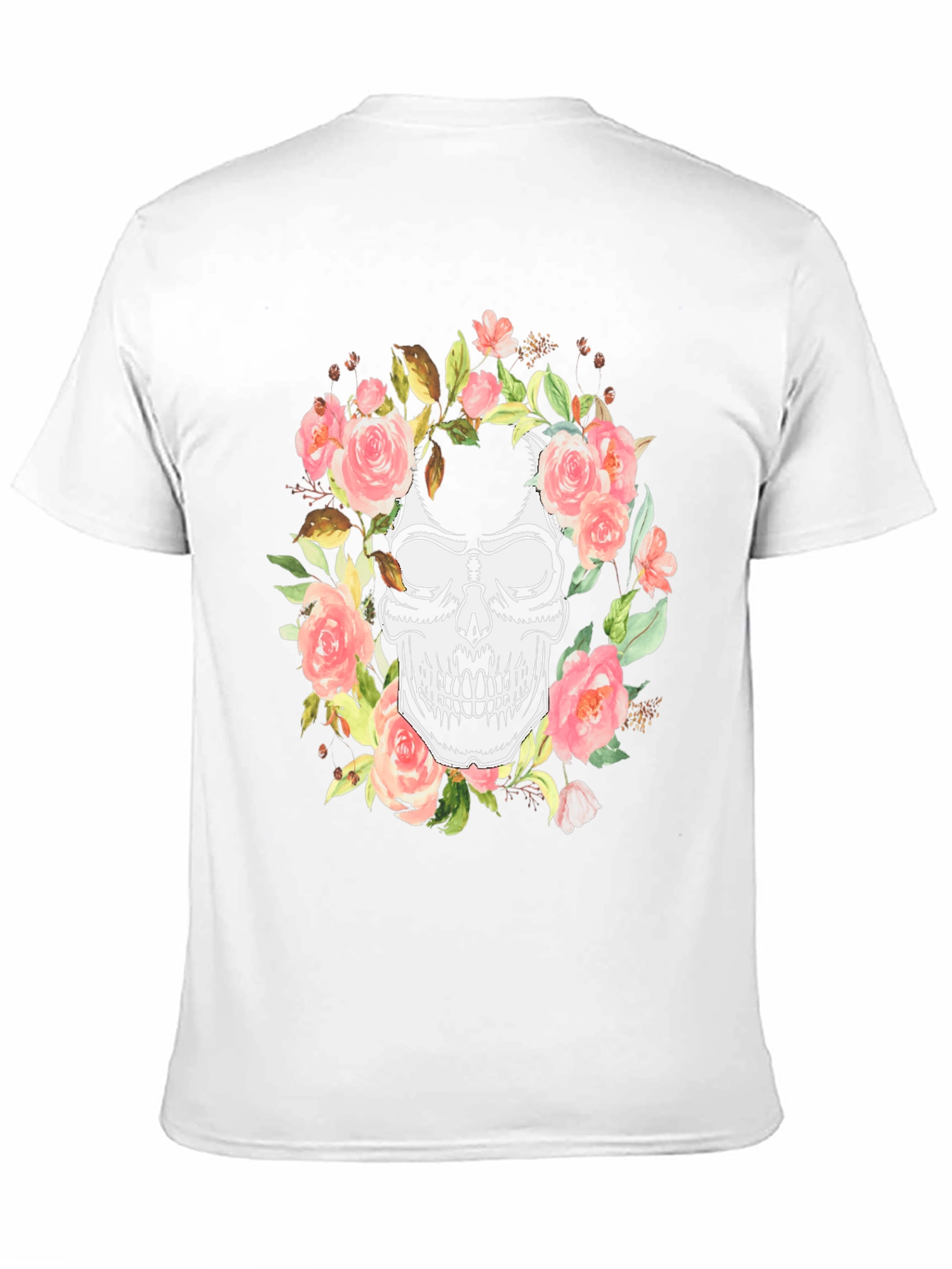 Floral Skull Graphic Black T-Shirt