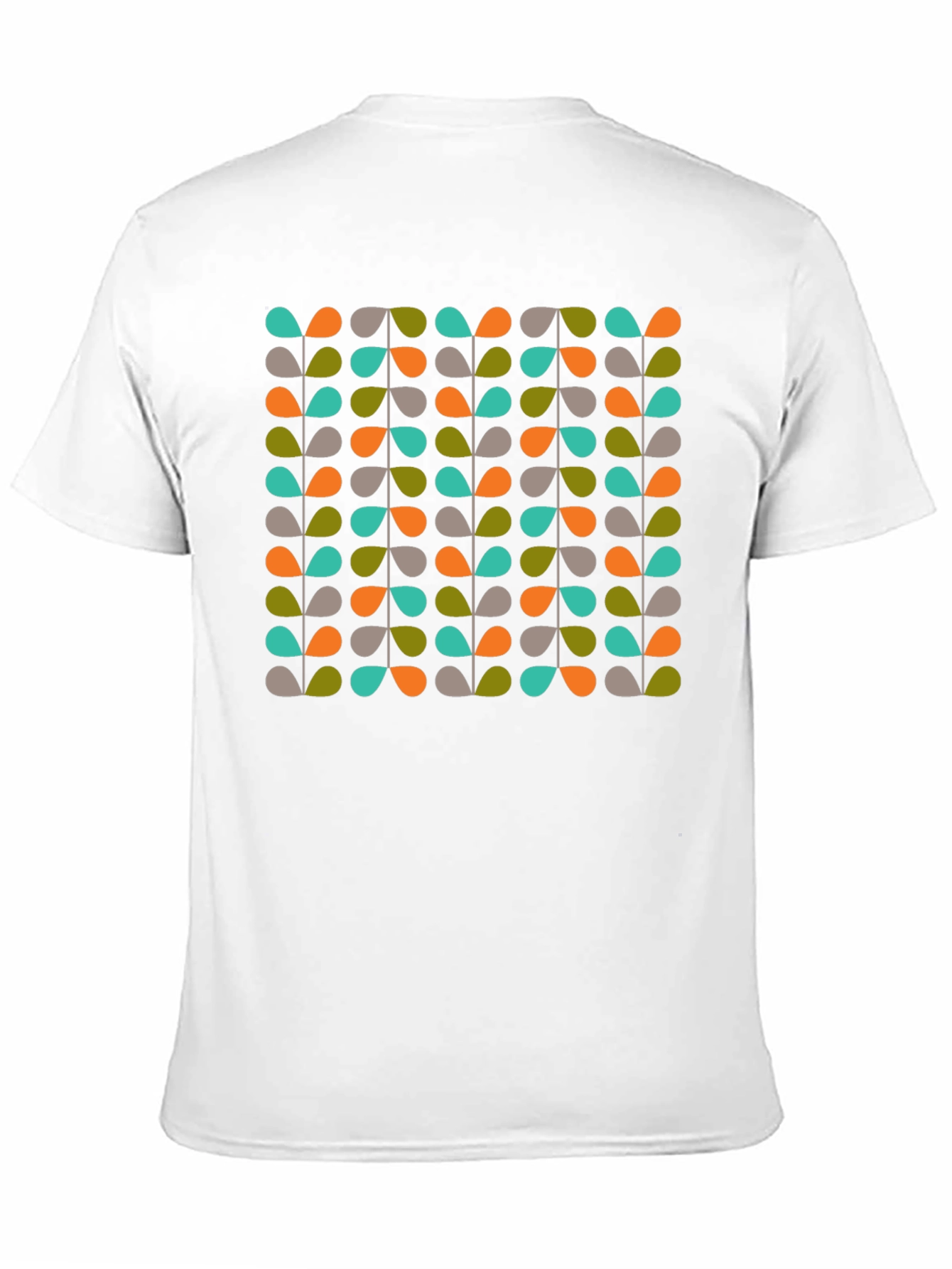 Retro Leaves Pattern Black T-Shirt